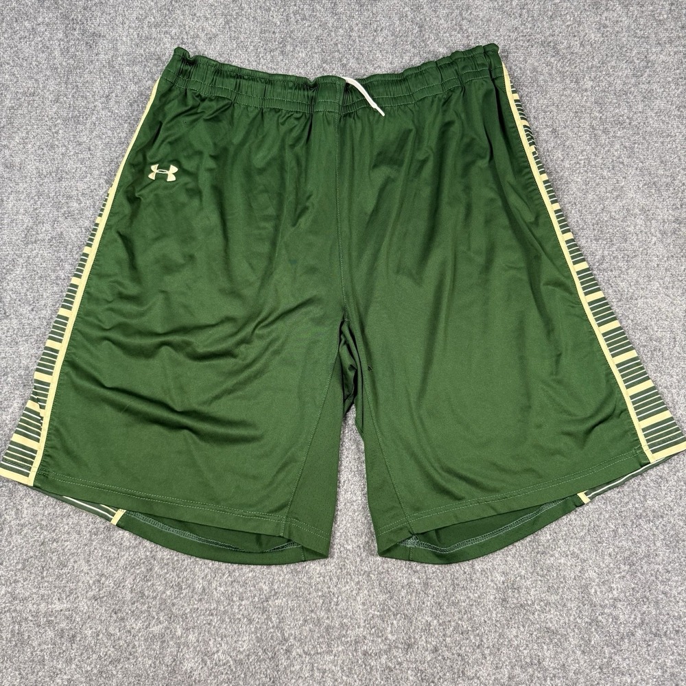 🏀 Vintage Under Armour USF Bulls Basketball Shorts Mens XL Green USA Made RARE
